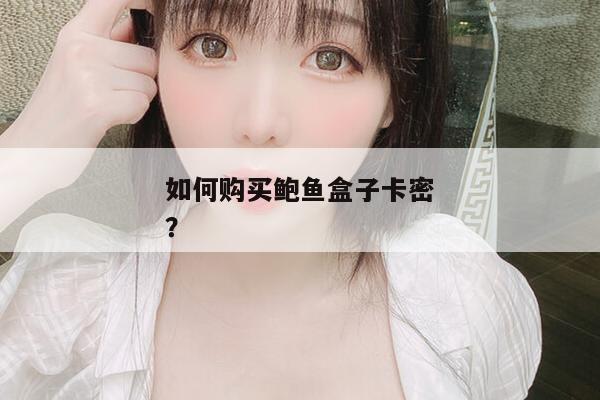 如何购买鲍鱼盒子卡密？